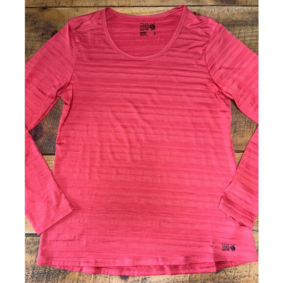 Mountain Hardwear‎ Dark Coral/Peach Long Sleeve Athletic Base Layer Shirt Size L - Picture 1 of 6